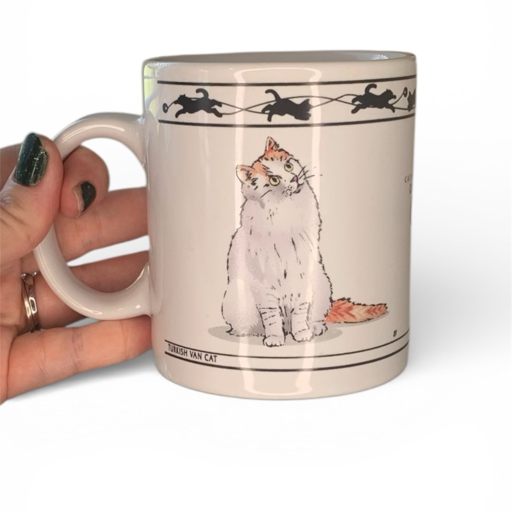 Vintage Collectible Cat-Themed Ceramic Mug with Turkish Van and Chartreux